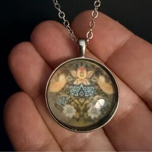 William Morris Floral Art Pendant Necklace
